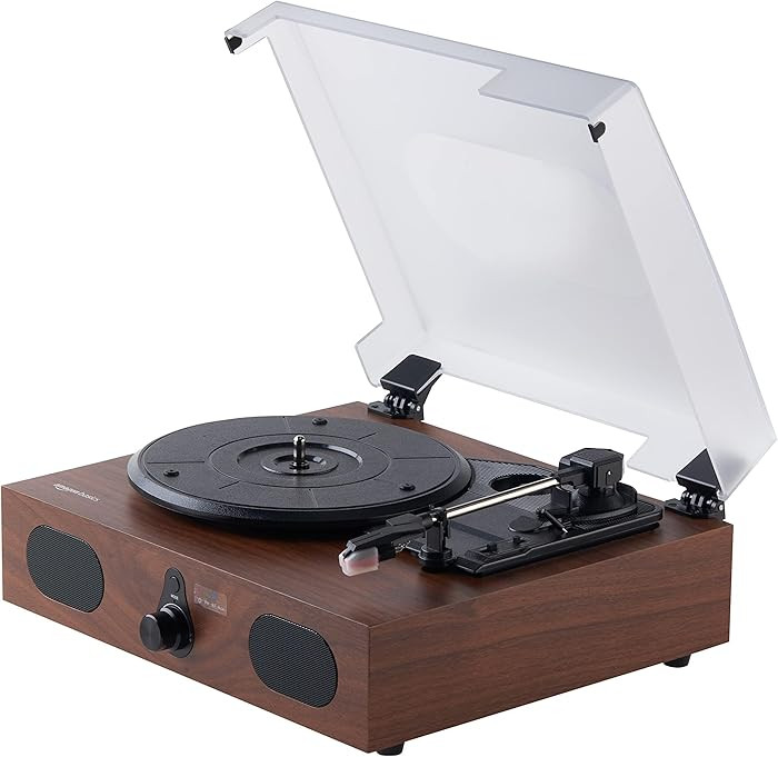 Amazon Basics Desktop Turntable Vinyl Record Player with Bluetooth and Built-in Speakers, 3-Speed... | Amazon (US)