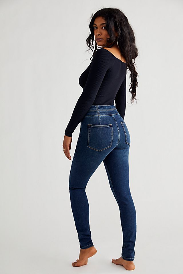 CRVY High-Rise Lace-Up Skinny Jeans | Free People (Global - UK&FR Excluded)