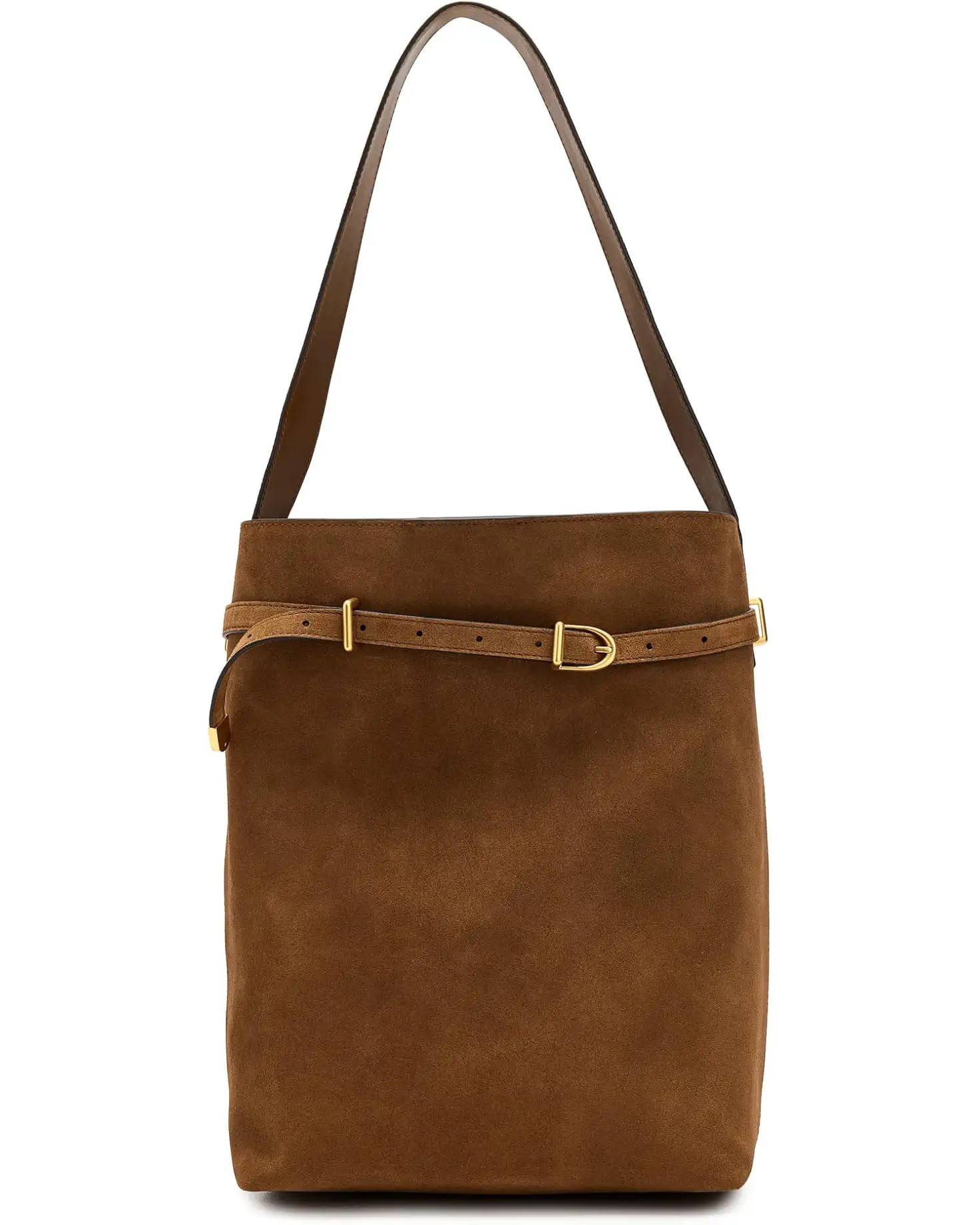 Madewell The Essential Belted Bucket Tote in Suede | Zappos.com