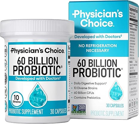 Physician's Choice Probiotics 60 Billion CFU - 10 Strains + Organic Prebiotics - Immune, Digestiv... | Amazon (US)