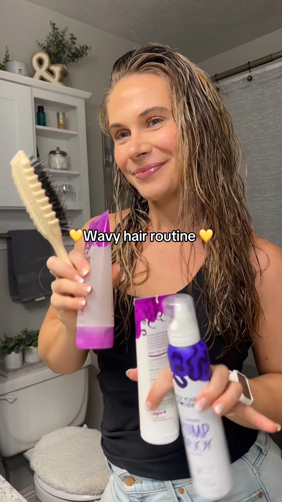 Wavy hair tips! 

First use leave in conditioner, then do this routine below!
👇🏼 
1. Not your mothers (NYM) curl cream - rake then scrunch

2. NYM purple mouse - prayer hands to get product dispersed, then scrunch

3. NYM flash freeze gel or custard- rake, don’t break up clumps, then scrunch

4. Scrunch out extra moisture and water with microfiber towel 

5. Diffuse or air dry 

6. Use oil to break the gel cast and “scrunch the crunch”

Enjoy beautiful waves ! ❤️‍🩹

#LTKSeasonal #LTKActive #LTKBeauty
