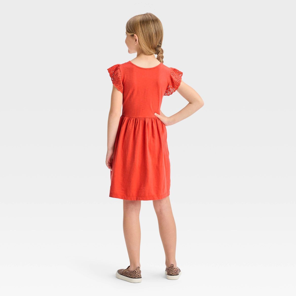 Girls' Short Eyelet Sleeve Dress - Cat & Jack™ | Target