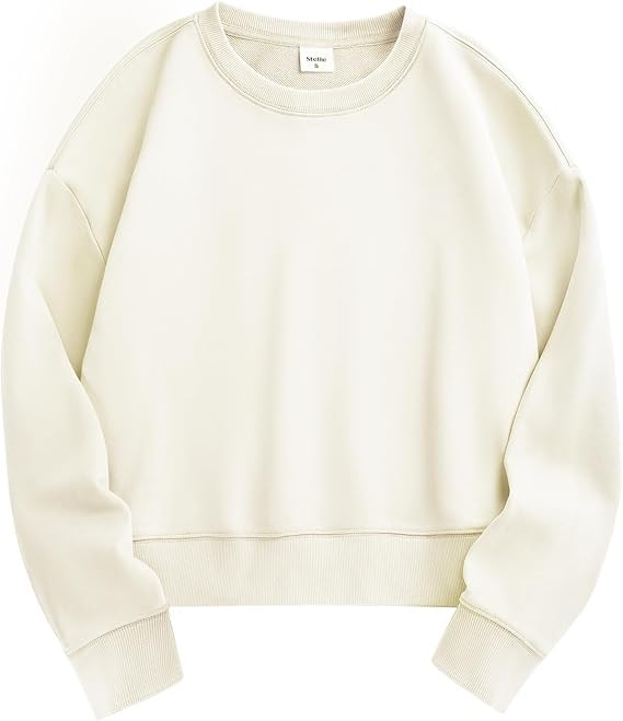 Stelle Cropped Sweatshirts for Women Cotton Long Sleeve Crop Tops Crewneck Pullover Oversized Swe... | Amazon (US)