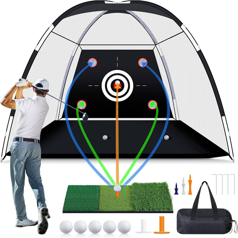 MoKo Golf Net with Practice Mat, 10 x 7 ft Golf Hitting Net for Outdoor Indoor Backyard Driving C... | Amazon (US)