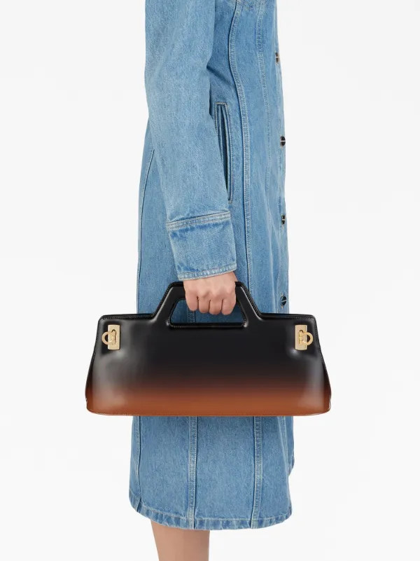Ferragamo Wanda ombré-effect Leather Tote Bag - Farfetch | Farfetch Global