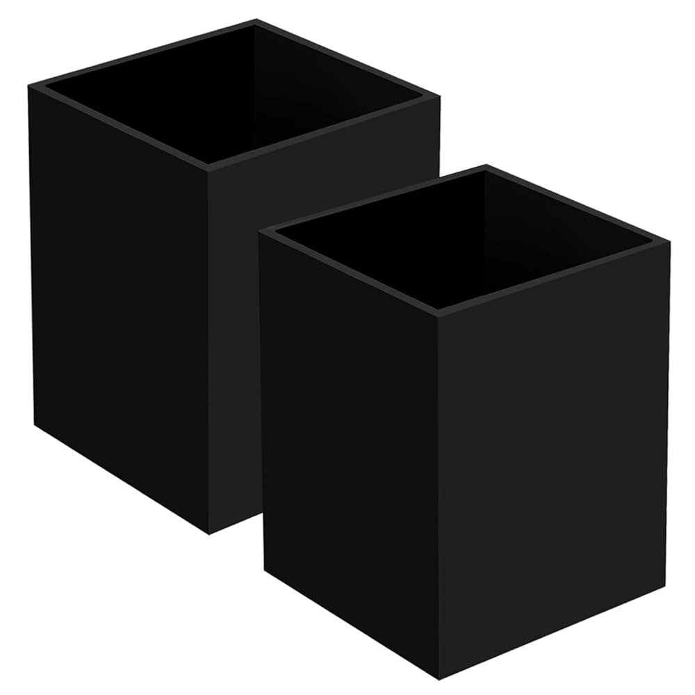 2 Pack Acrylic Pen Pencil Holder, Black Makeup Brush Holder Cup Storage Office Desktop Desk Table... | Amazon (US)