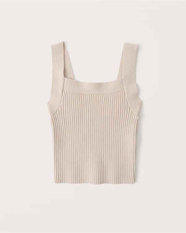 Ribbed Squareneck Sweater Tank | Abercrombie & Fitch (US)