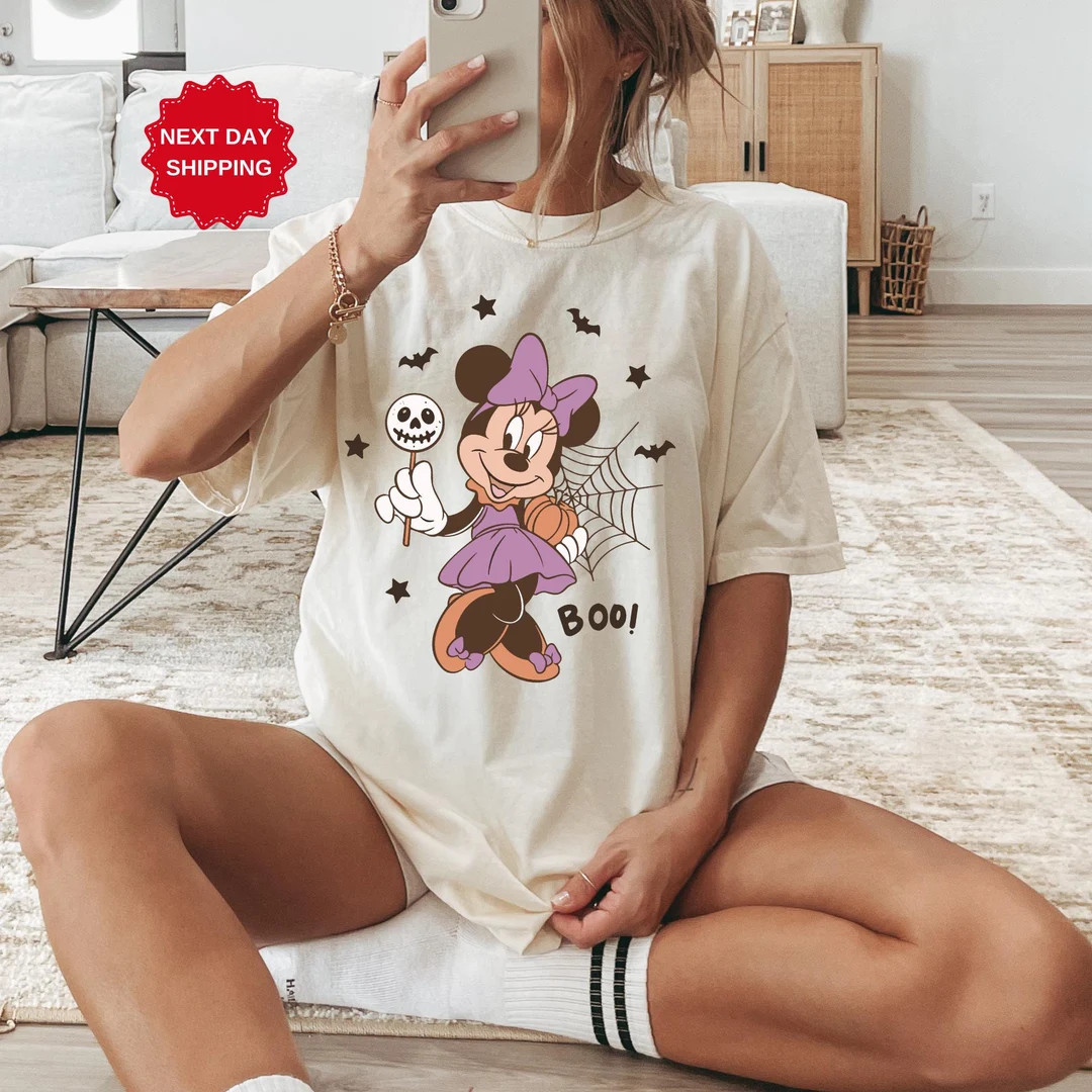 Retro Minnie Pumpkin Halloween Shirt, Disneyworld Halloween Boo T-shirt, Disneyland Halloween Par... | Etsy (US)