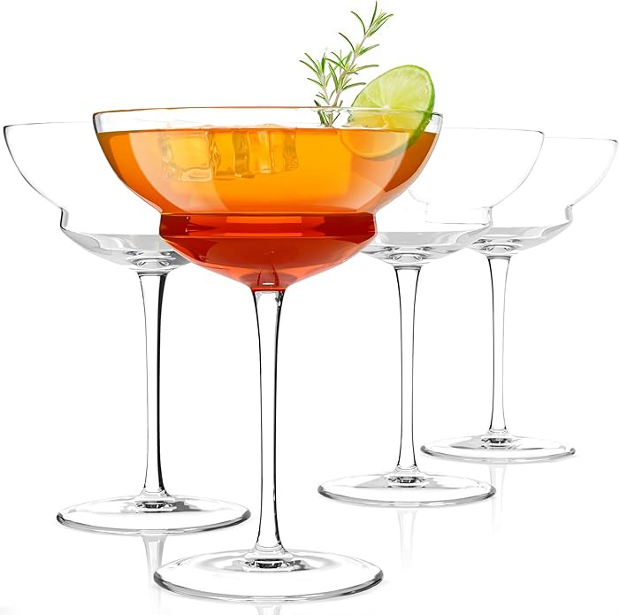 Luigi Bormioli Backdoor 20's - 8.25Oz. Hemingway Cocktail Glasses Set of 4, Unique and Modern Cry... | Amazon (US)