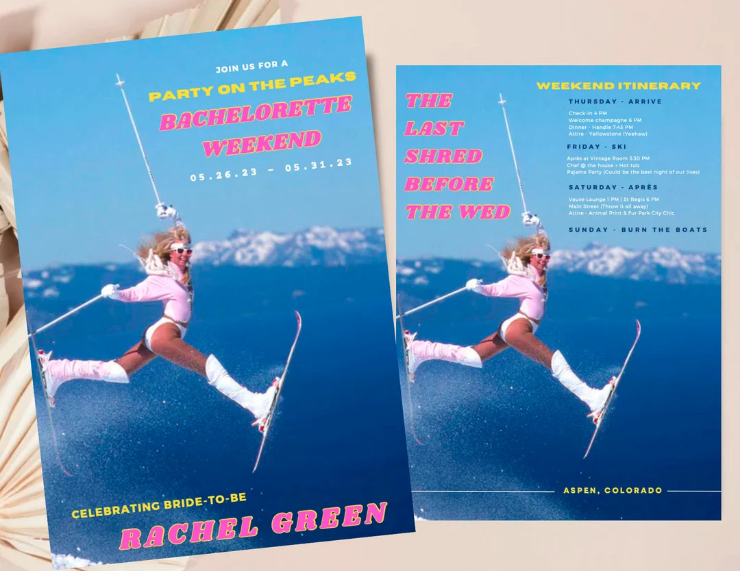 APRES SKI Retro Vintage Bachelorette Weekend Itinerary Skiing Aspen - Etsy | Etsy (US)