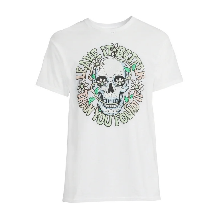 Leave It Better Than You Found It Floral Skull Men's Graphic Tee, Sizes S-3XL | Walmart (US)