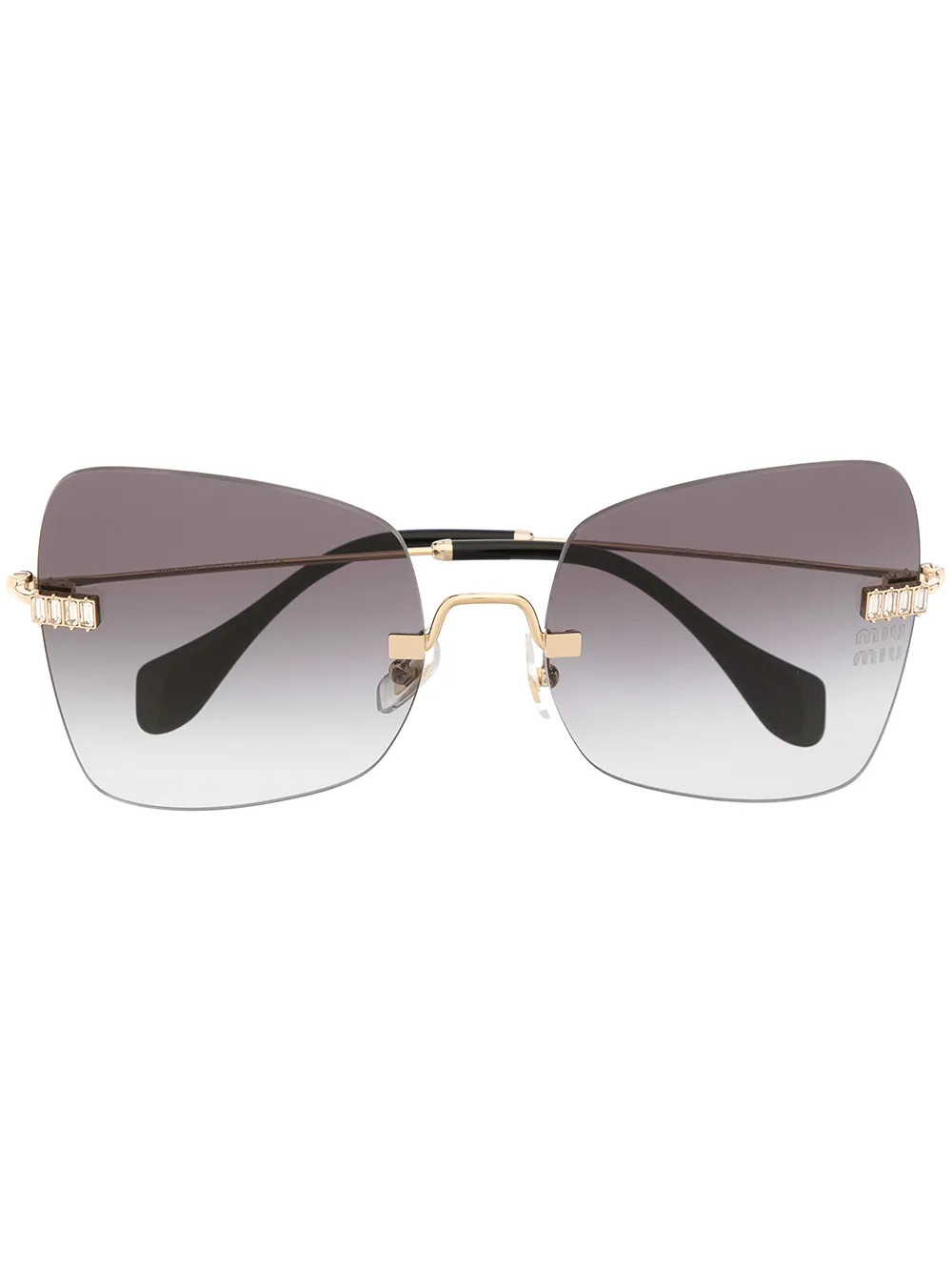 Miu Miu Eyewear Lunettes De Soleil à Monture Carrée Oversize - Farfetch | Farfetch Global