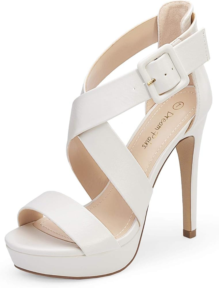 DREAM PAIRS Women's Open Toe High Stilettos Platform Party Pump Heel Sandals Charlotte | Amazon (US)