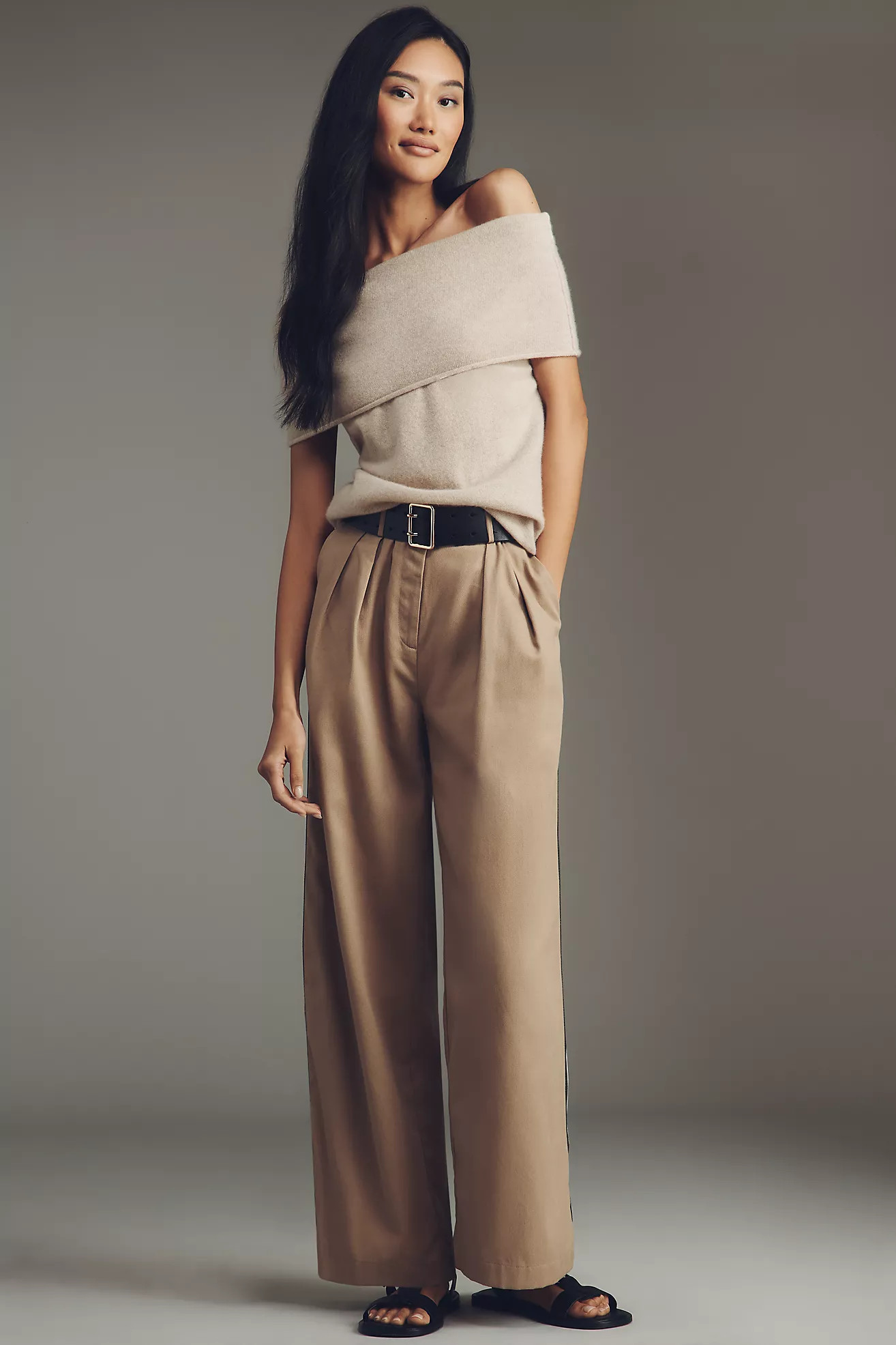 Pilcro Cashmere Off-The-Shoulder Sweater Top | Anthropologie (US)