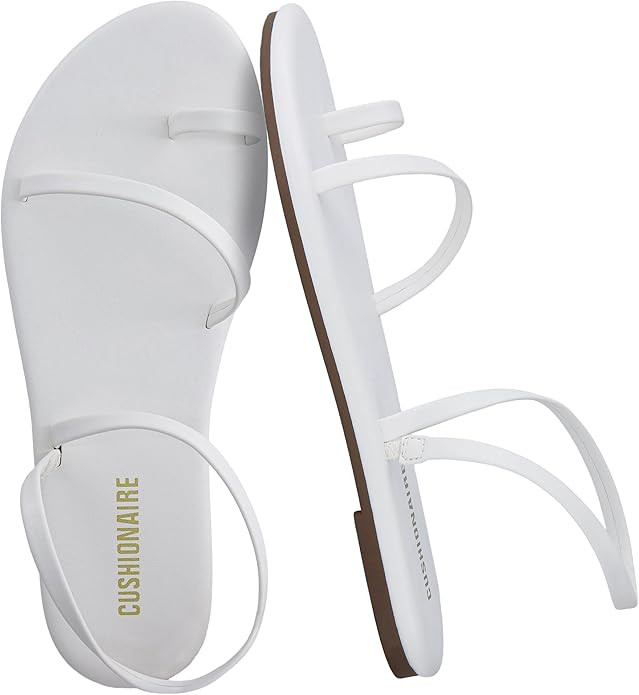 CUSHIONAIRE CHAI Flat Strappy Sandals for Women, Comfortable Dressy Summer Slip-On Sandal with Me... | Amazon (US)