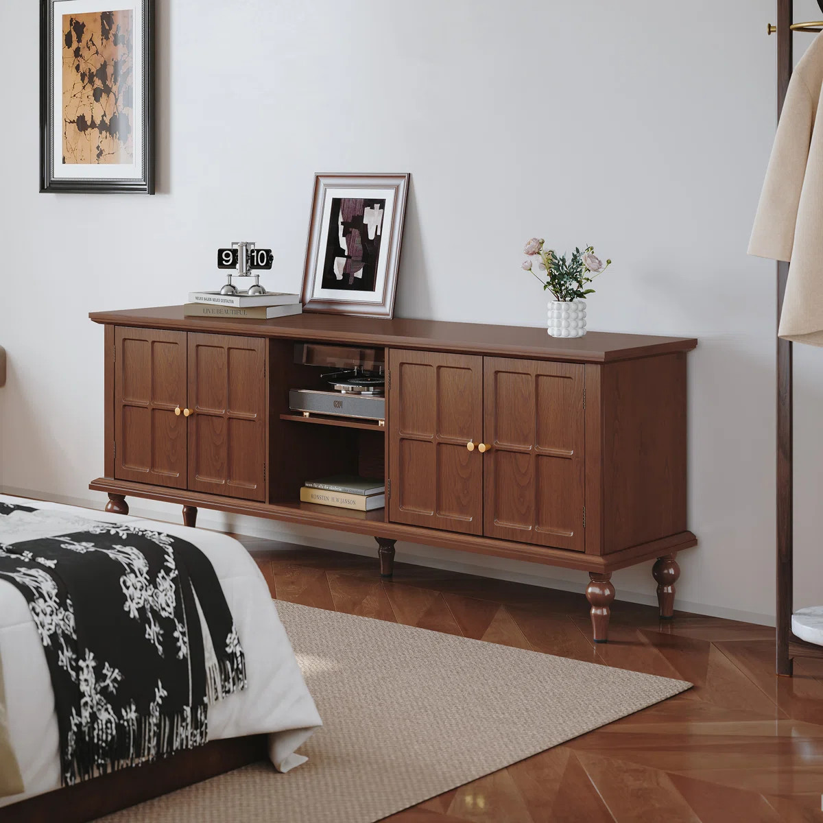 66"TV Stand For Tvs Up To 75", Entertainment Center With Storage | Wayfair North America
