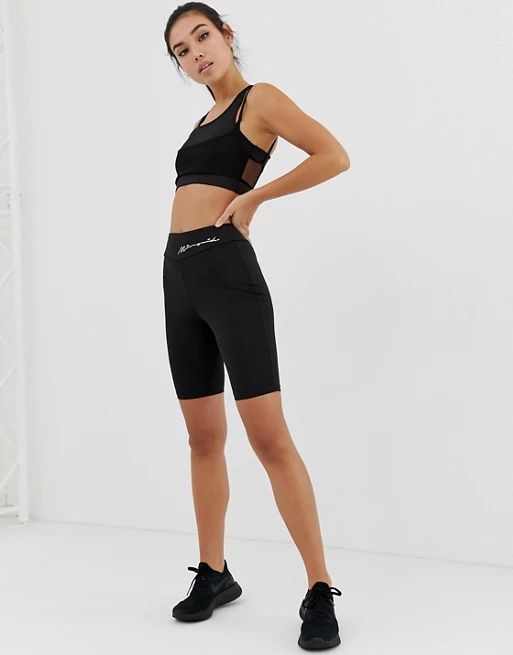 Missguided gym signature legging short in black | ASOS US