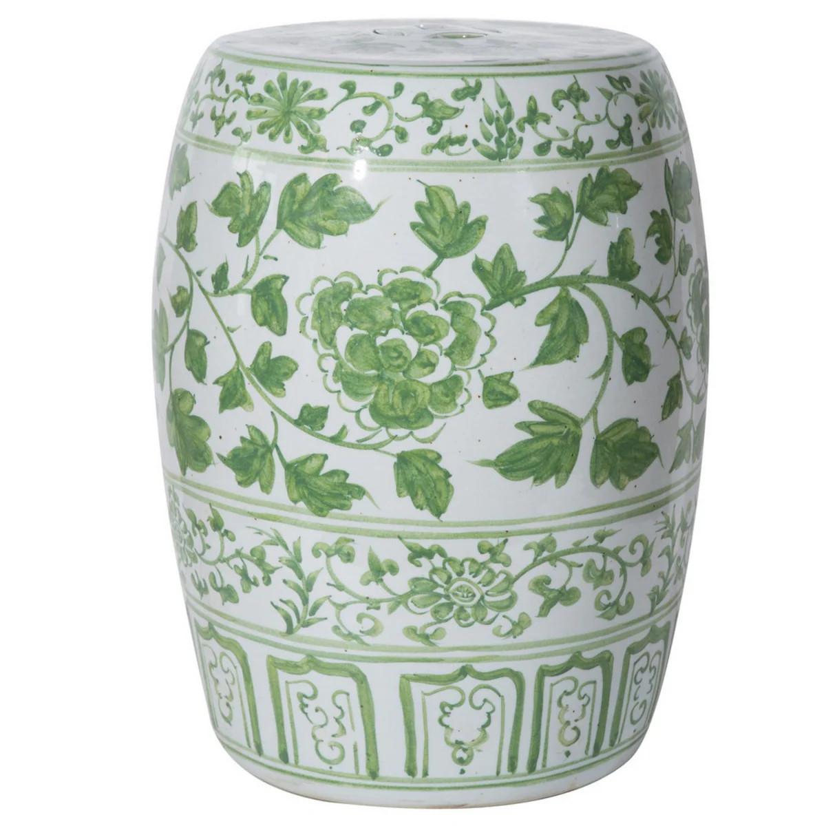 Mint Green Peony Porcelain Garden Stool | The Well Appointed House, LLC