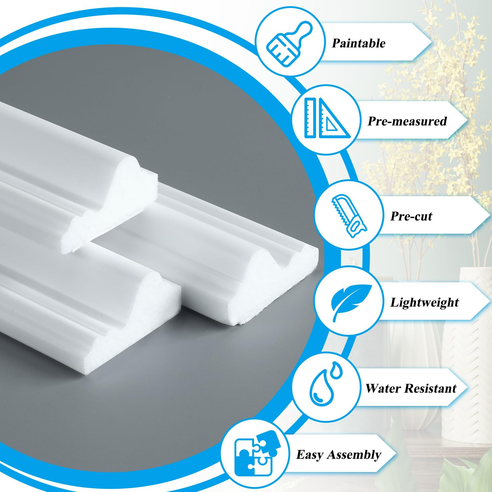 Pangda 3 Set Peel and Stick Wall Molding Kit Inner and Outer Layers Style Premade Wainscoting Pan... | Amazon (US)