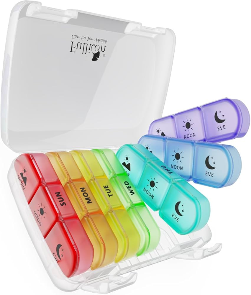 Fullicon Weekly Pill Organizer, Pill Organizer 3 Times A Day for Travel, Spill Proof Pill Holder ... | Amazon (CA)