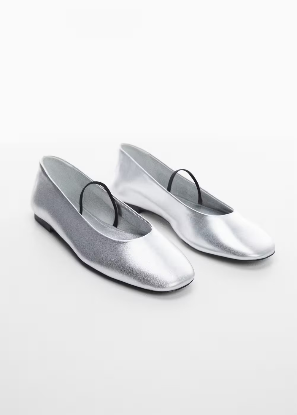 Metallic leather ballerina | MANGO (US)