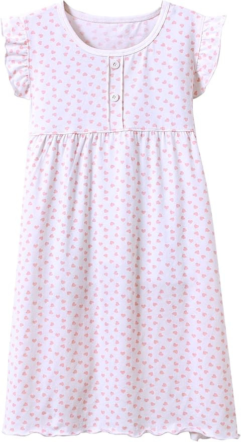 BOOPH Girls Princess Nightgown Toddler Heart Shape Sleepwear Nightwear Dress | Amazon (US)
