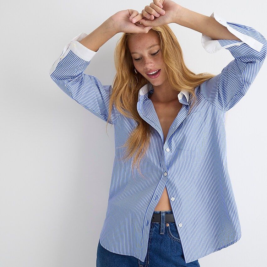 Limited-edition Marie Marot X J.Crew shirt in Thomas Mason® cotton poplin | J.Crew US