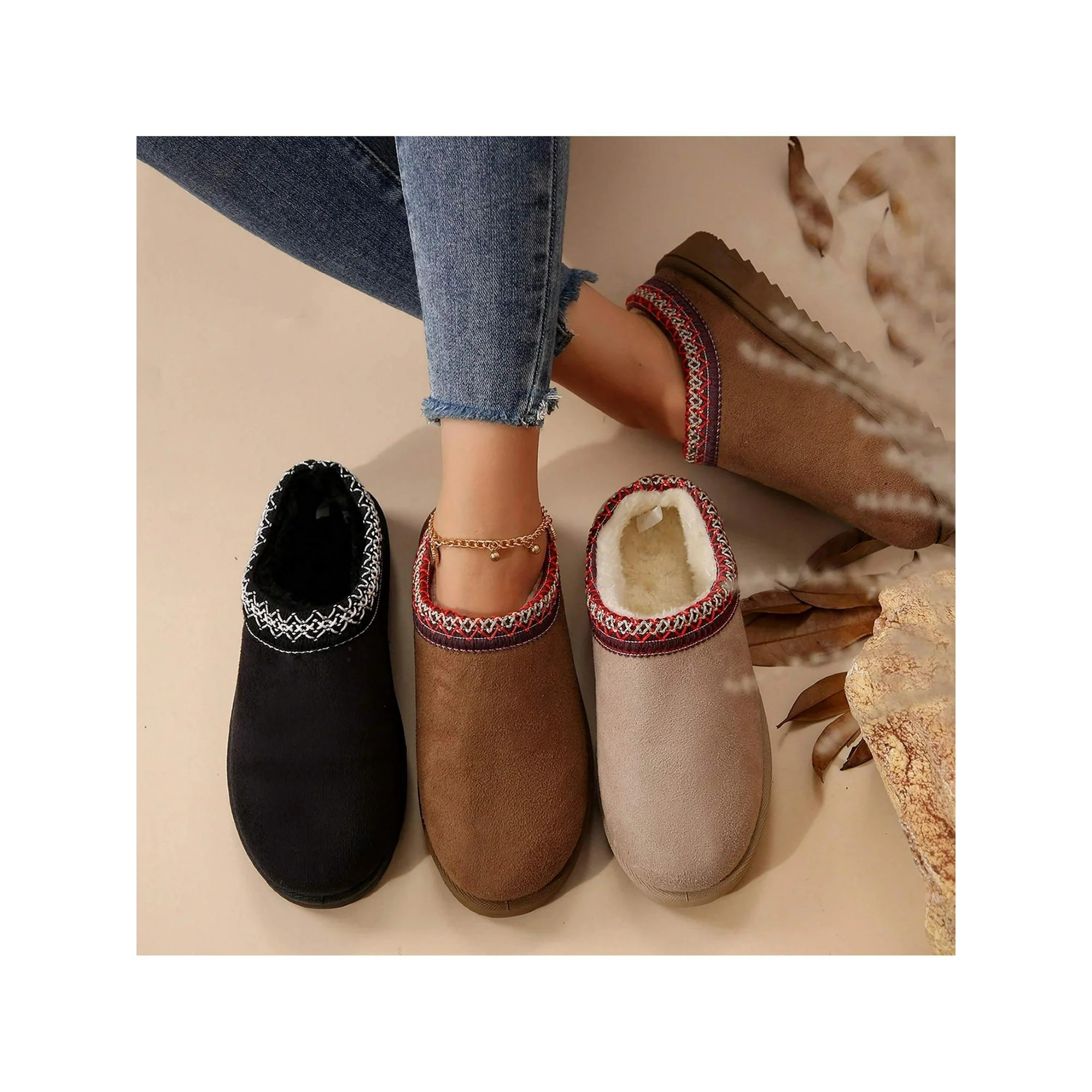 Women's Platform Snow Boots - Warm Durable Outdoor Non Slip Winter Shoes with Thickened Soles | Walmart (US)