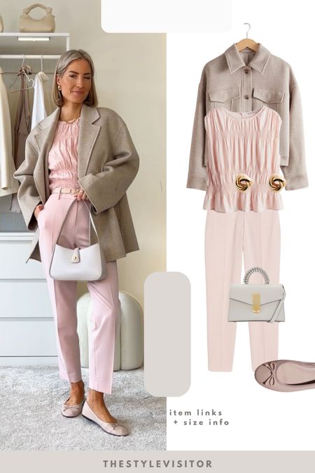 Pink in corporate 🌸 
Blouse in s
Jacket is sold out
Cigarette trousers in 32, tts but read the size reviews

‼️Don’t forget to tap 🖤 to favorite this post and come back later to shop 

Read the size guide/size reviews to pick the right size.

Work outfit, office outfit, wool blazer, smocked blouse, slacks, workwear, pumps, ballerina

#LTKworkwear #LTKstyletip #LTKSeasonal