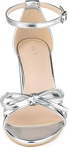 Allegra K Women's Bow Decor Ankle Strap Block Heels Sandals | Amazon (US)