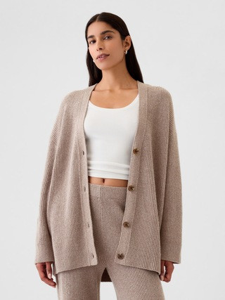 CashSoft Shaker-Stitch Boyfriend Cardigan | Gap (CA)