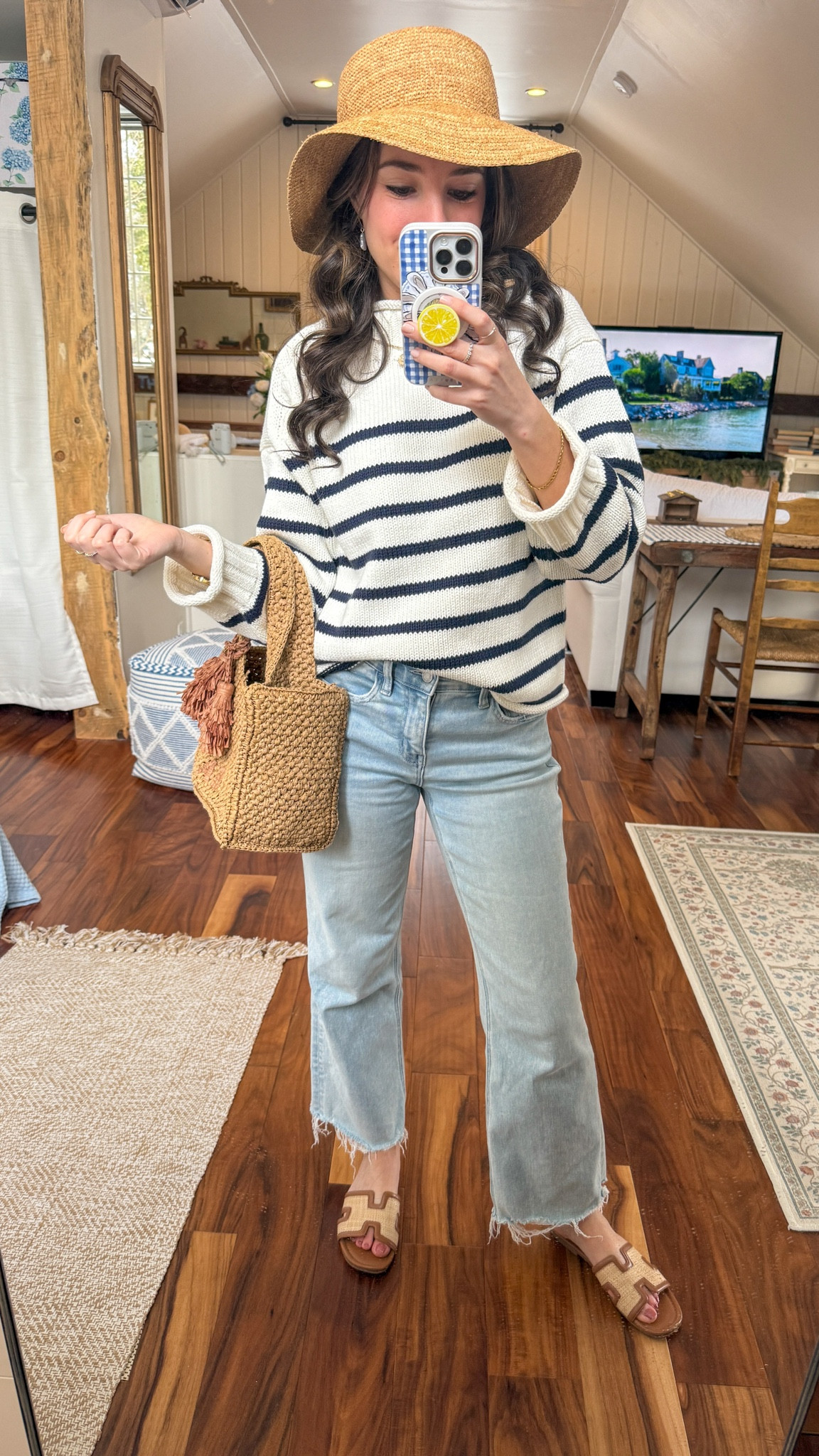 The BEST sweater from @jcrew I am wearing size S! 🌊 🌊🌞🤍 I am 5 foot 3!

coastal grandmother / coastal granddaughter / coastal fashion / summer outfit / summer outfit inspo / cute summer outfit / dainty gold watch / small gold watch / spring outfit / spring outfit inspo / viral sweater / roll neck sweater / blue and white stripe sweater / light wash jeans / spring denim / summer denim / woven bag / sun hat / cute sunhat 

#LTKootd #LTKSeasonal #LTKgrwm