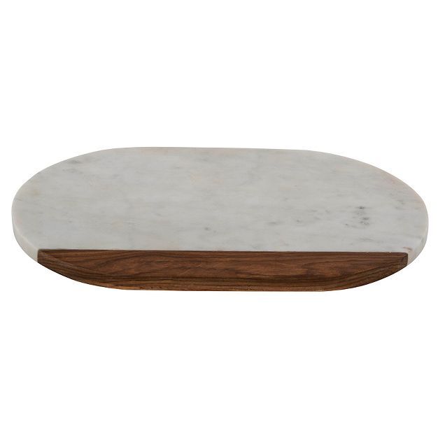 14" x 9" Oval Serving Platter Marble & Wood - Thirstystone | Target
