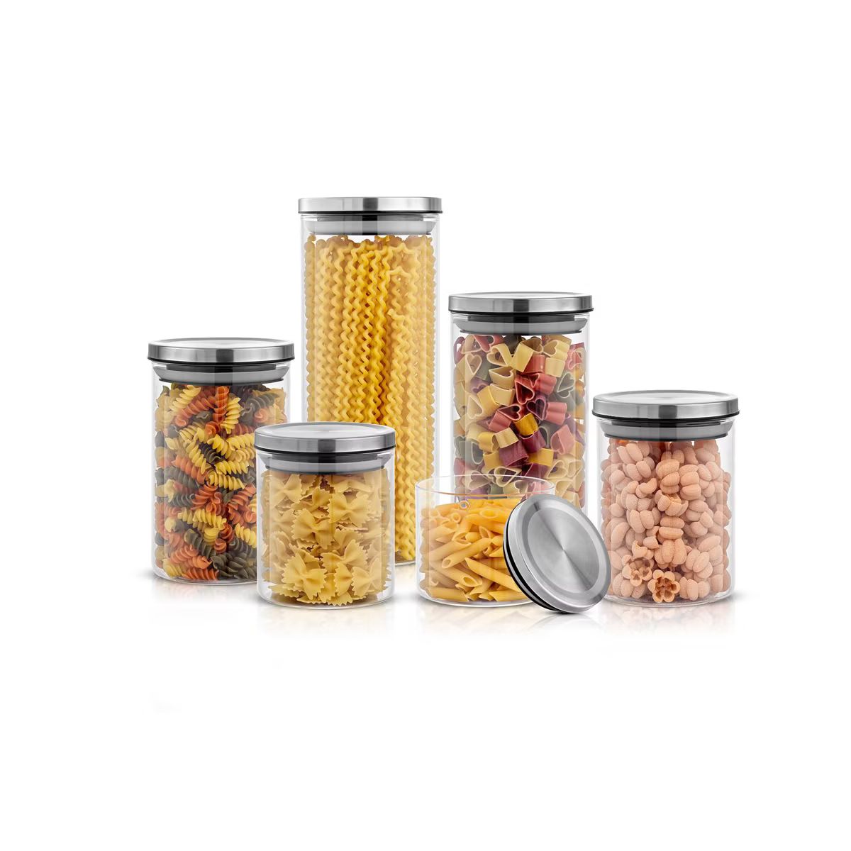 JoyJolt Glass Food Storage Jars Containers, Glass Storage Jar Stainless Steel Lids Set of 6 Kitch... | Target