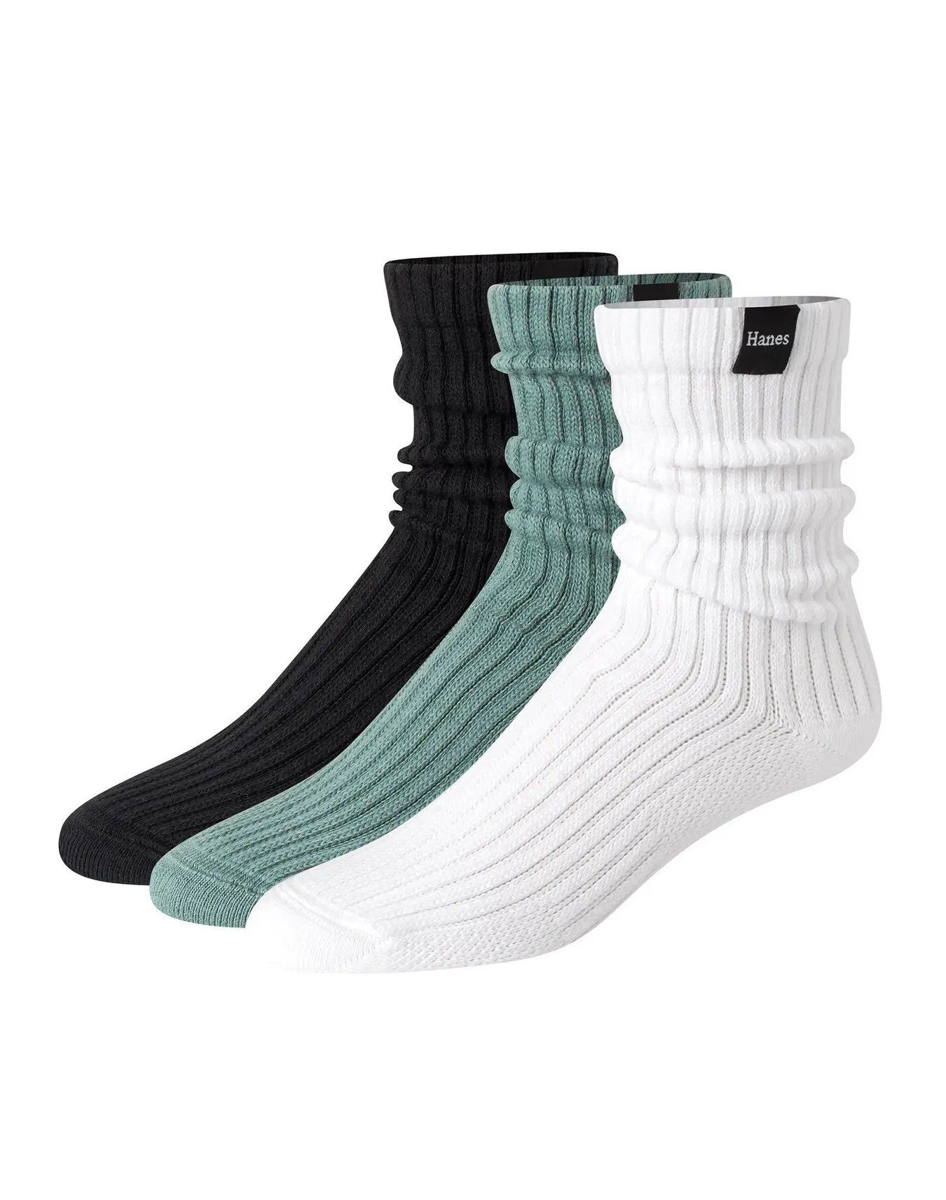 Hanes Originals Men’s Crew Socks Pack, 3 Pairs, SuperSoft Slouch #HM2G83 | Hanes.com