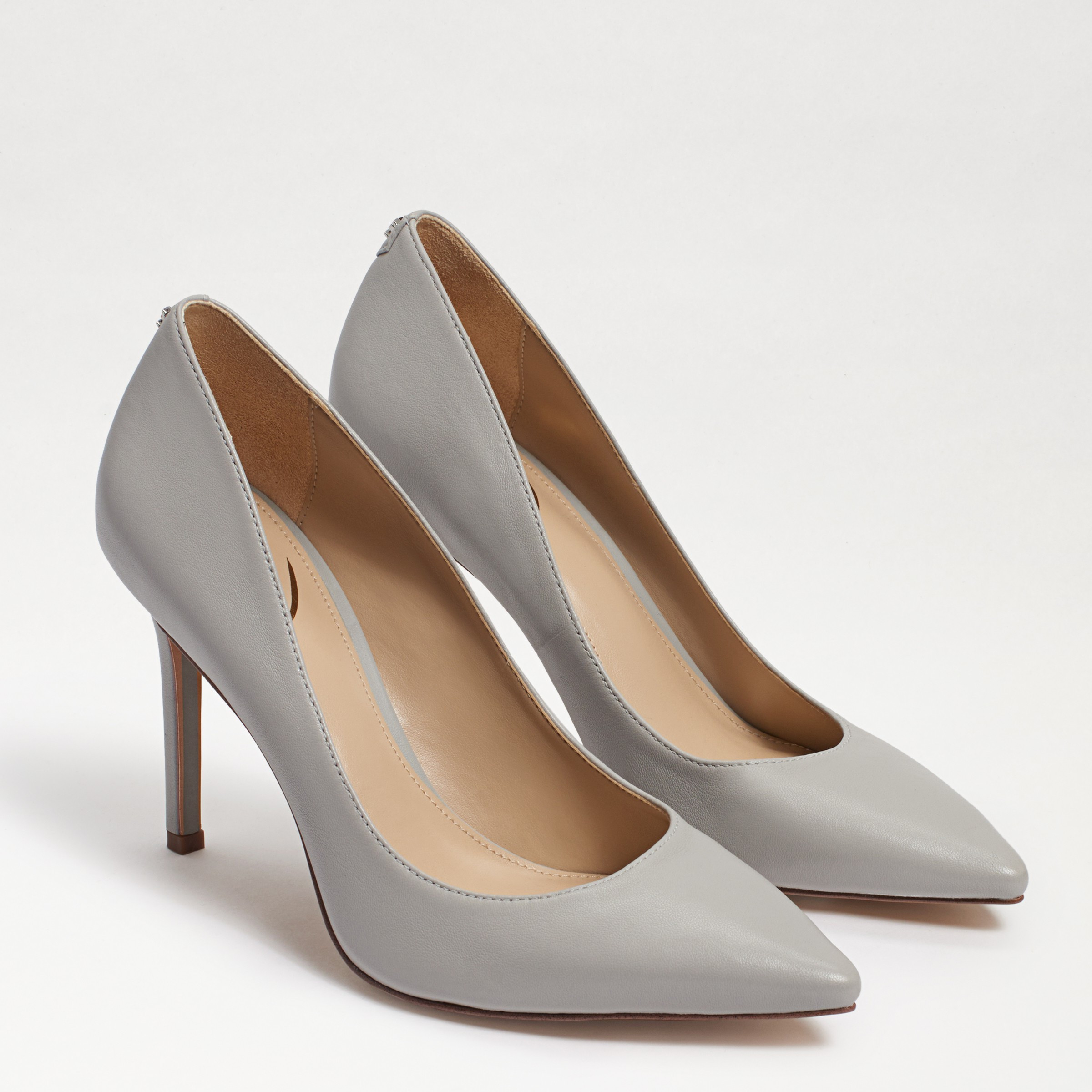 Sam Edelman Hazel Pointed Toe Heel Pebble Grey Leather 5.0 | Sam Edelman