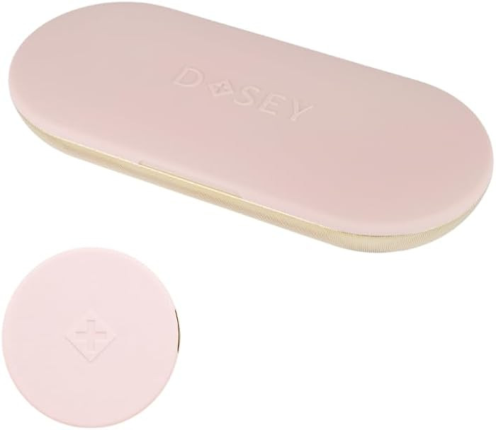 Dosey Pill Compact Pair – 7-Day Weekly Pill Organizer and Essentials Travel Pill Case with Mirrors – Portable Medicine, Vitamin and Supplement Organizer Set – Blush | Amazon (US)