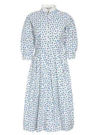 Isla Dress, Blue Lucky Leaves | TUKE BAZAAR