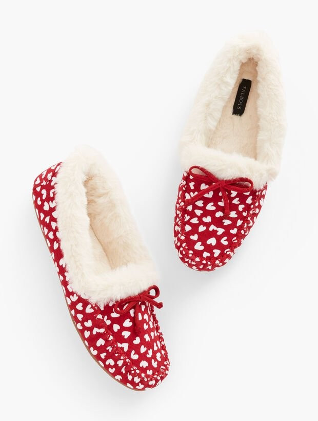 Hearts Knit Slippers | Talbots