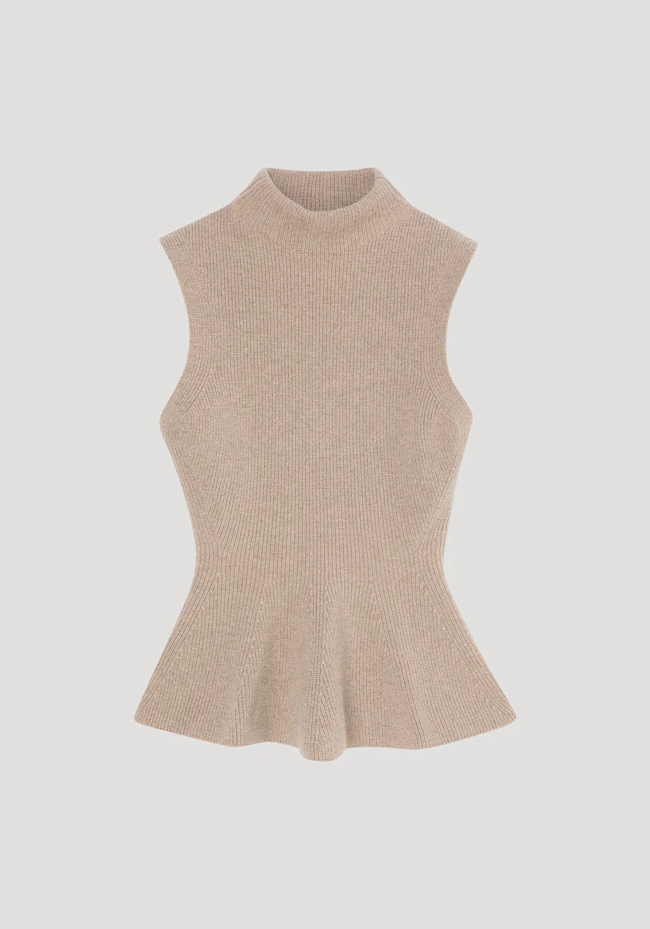 sculptural sleeveless knitted top | taupe melange | Rohe