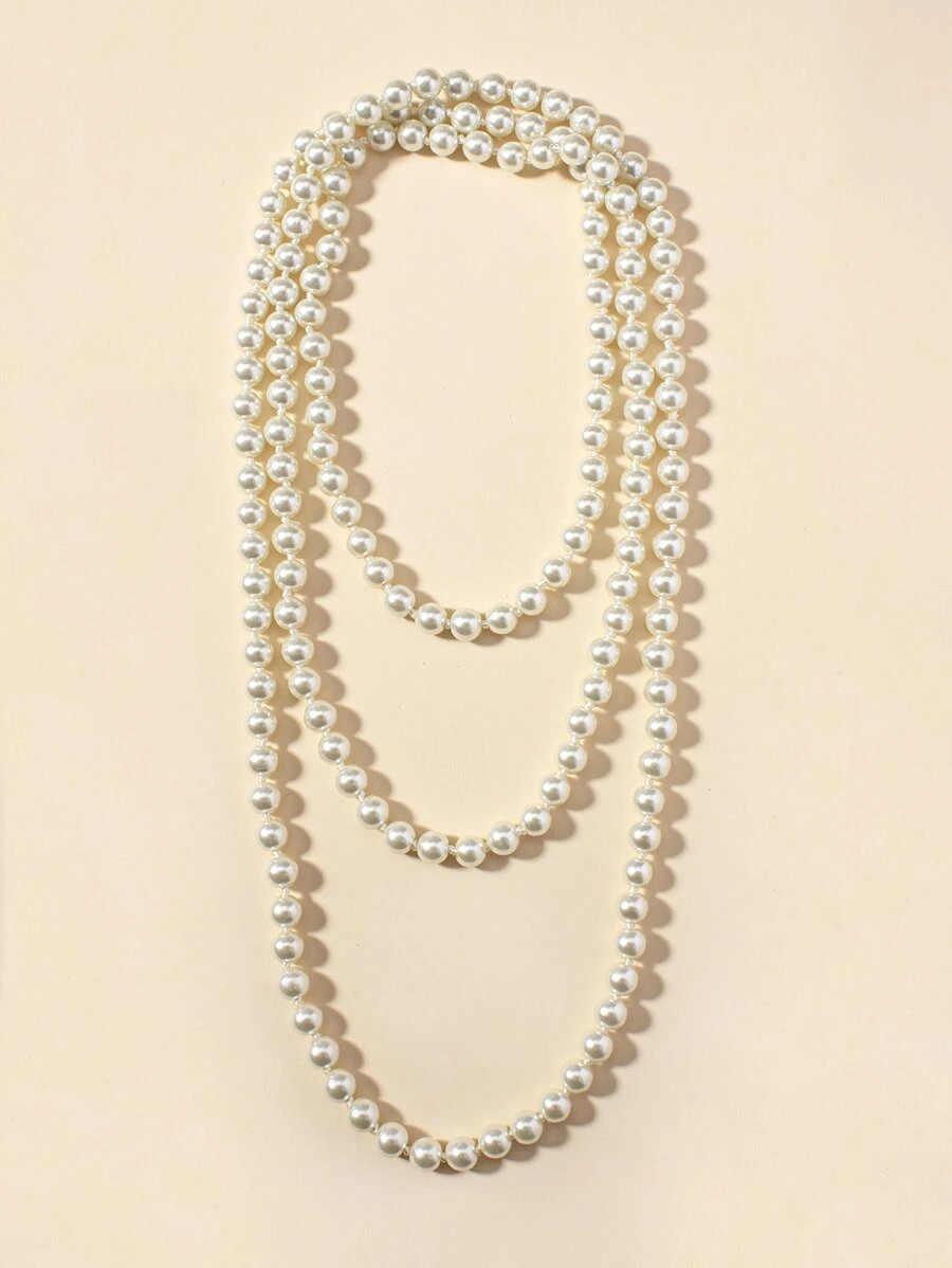 Home/Jewelry & Watches/Women Fashion Jewelry/Women Necklaces/Women Necklace Sets/Faux Pearl Beade... | SHEIN
