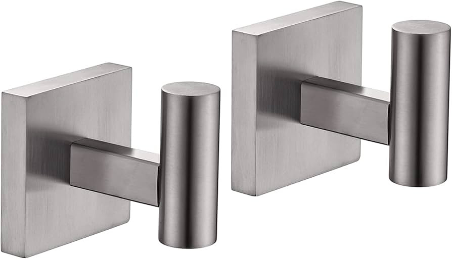 KOKOSIRI Robe Hook Bathroom Towel Coat Hooks for Bath Kitchen Wall 2 Pack Brushed Nickel Stainles... | Amazon (CA)