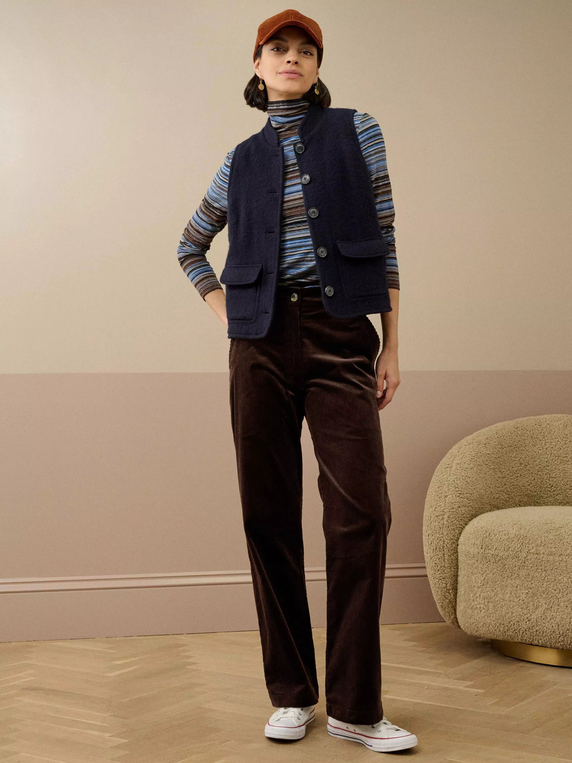 Brora Cotton Corduroy Straight Cut Trousers | John Lewis (UK)