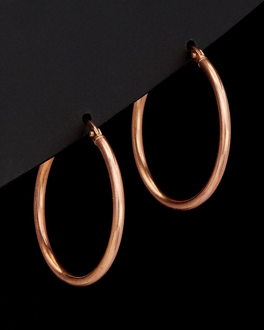 14K Italian Rose Gold Hoops | Ruelala