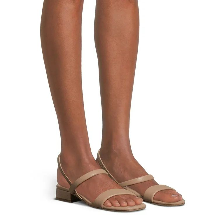 Time and Tru Women's Slingback Low Block Heel Sandals | Walmart (US)