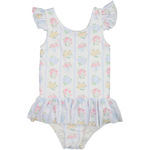 Pastel Floral Bouquet Lycra Swimsuit | Cecil and Lou