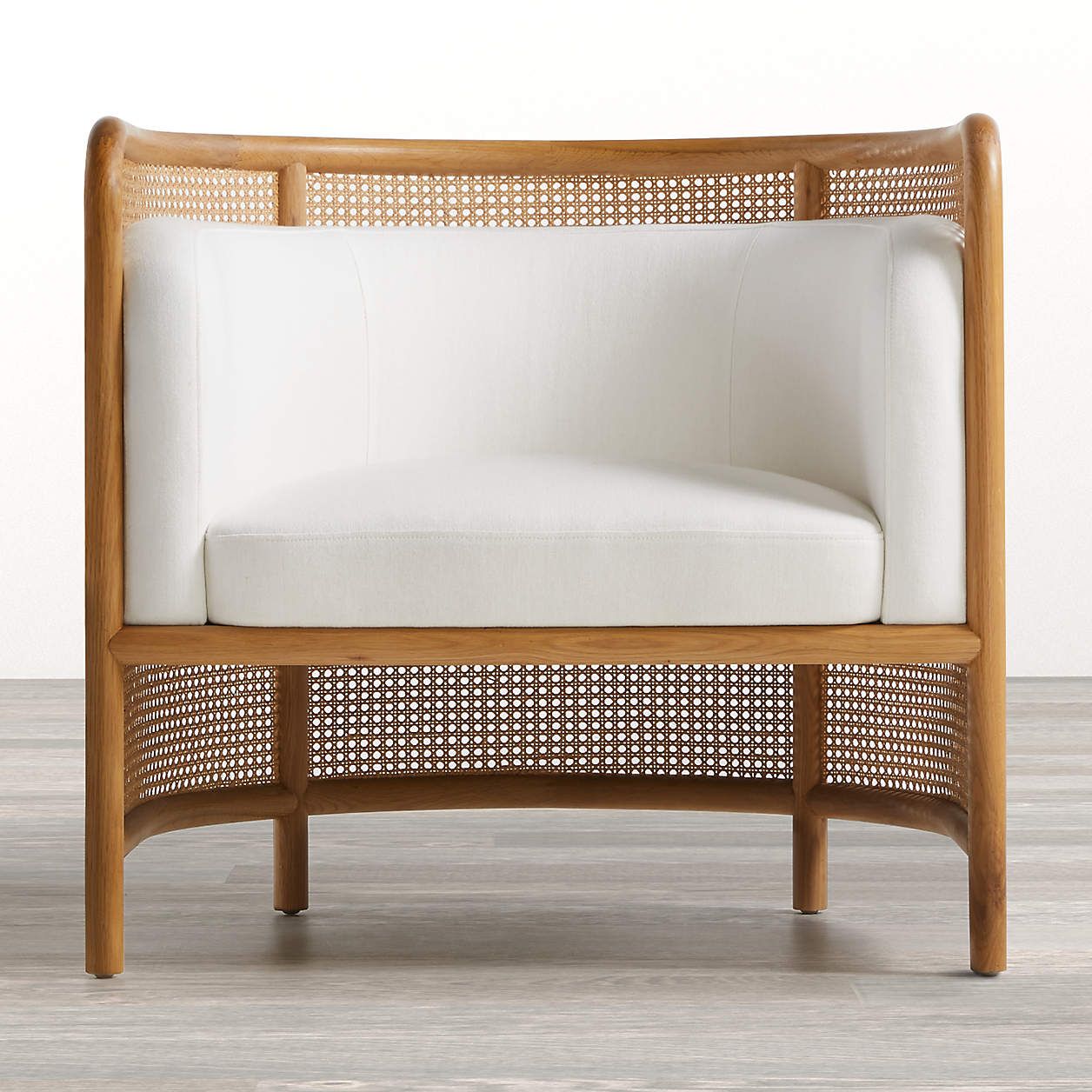 Fields Cane Dark Brown and White Chair + Reviews | Crate & Barrel | Crate & Barrel
