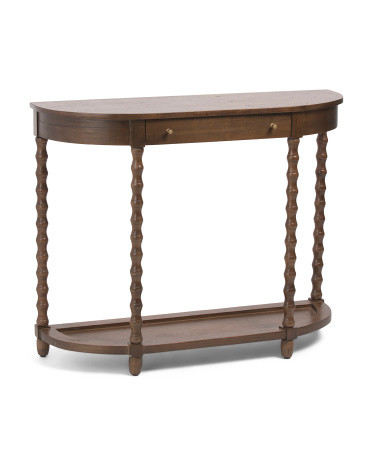 42x33.5 Half Moon 1 Drawer Console Table | TJ Maxx