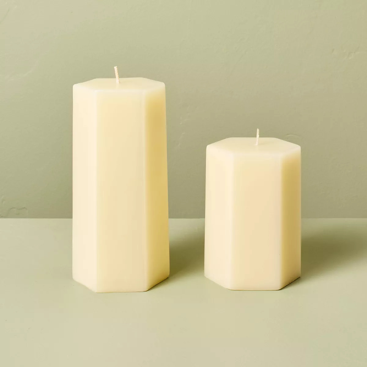 2ct Citronella 3x3/3x6 Hexagonal Pillar Candles Ivory - Hearth & Hand™ with Magnolia | Target