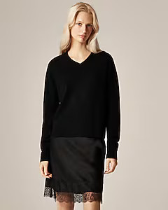 Cashmere high V-neck sweater | J. Crew US
